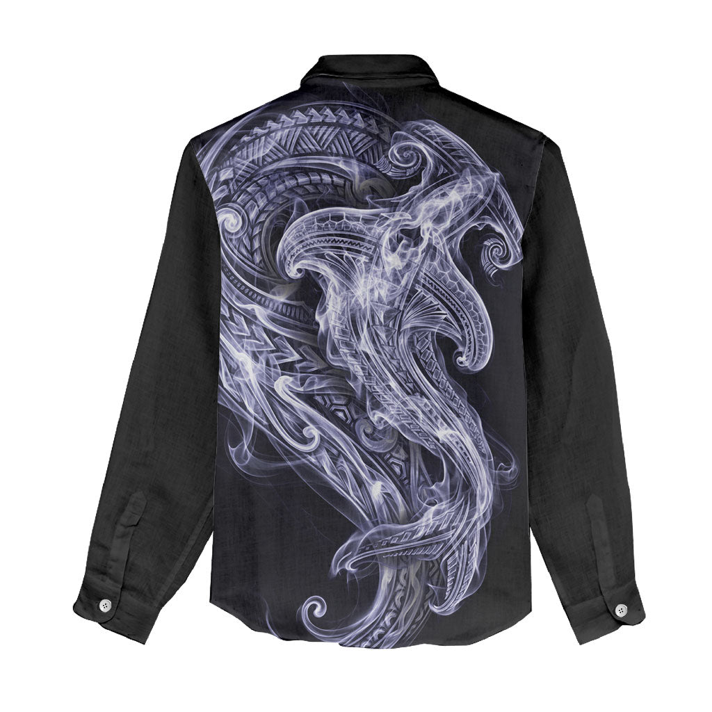Kikorangi Maori Tribal Hammershark Ghost Spirit Women Casual Shirt