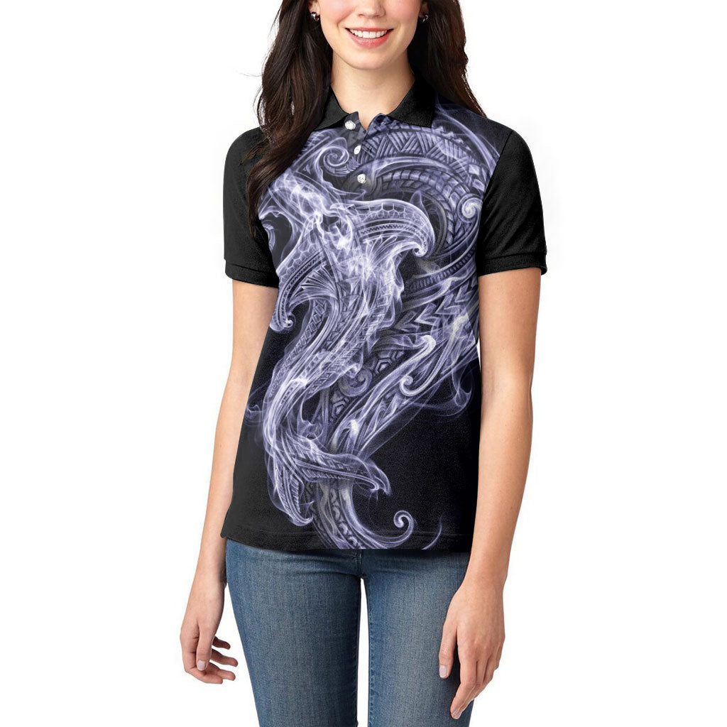 Kikorangi Maori Tribal Hammershark Ghost Spirit Women Polo Shirt