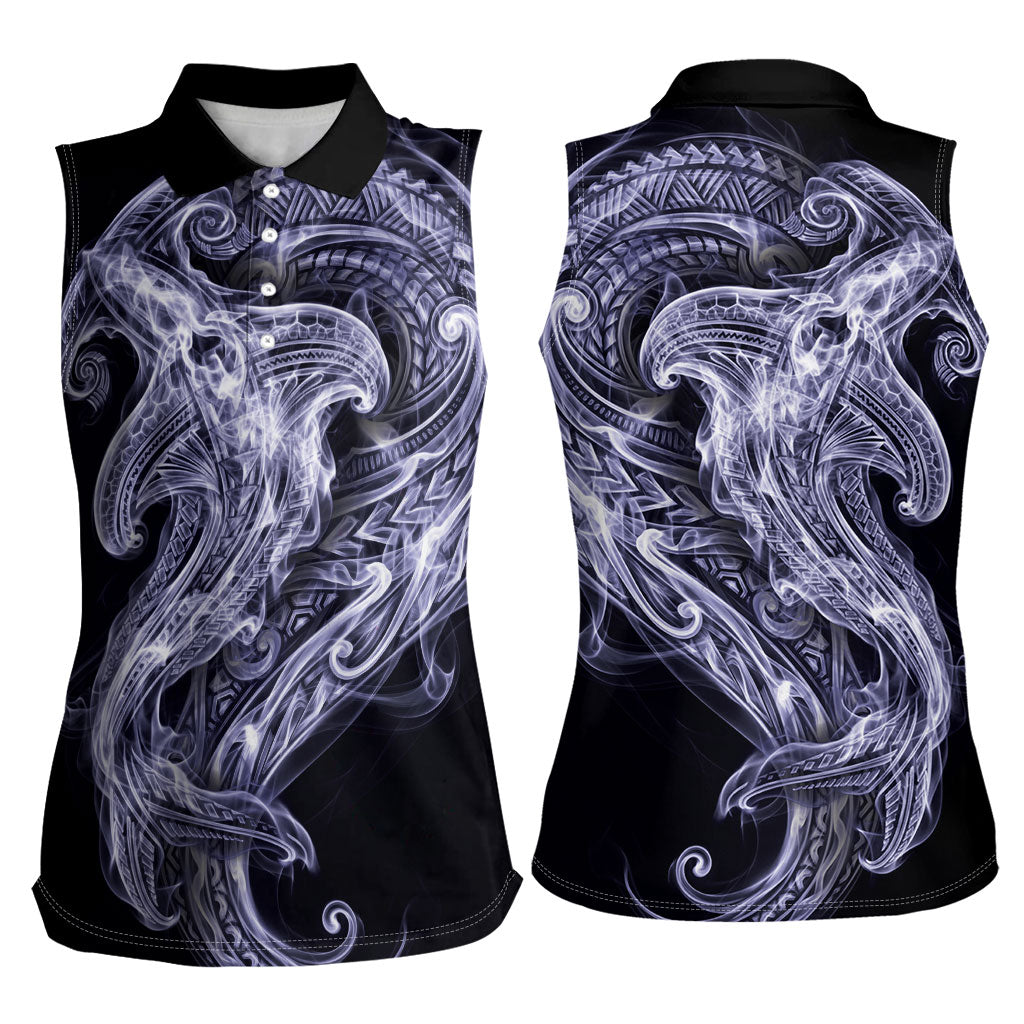 Kikorangi Maori Tribal Hammershark Ghost Spirit Women Sleeveless Polo Shirt