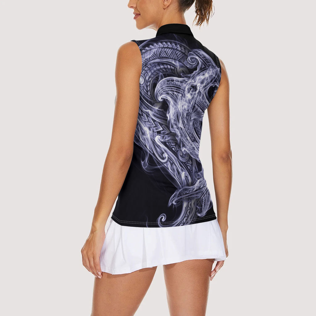 Kikorangi Maori Tribal Hammershark Ghost Spirit Women Sleeveless Polo Shirt
