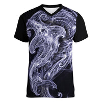 Kikorangi Maori Tribal Hammershark Ghost Spirit Women V-Neck T-Shirt