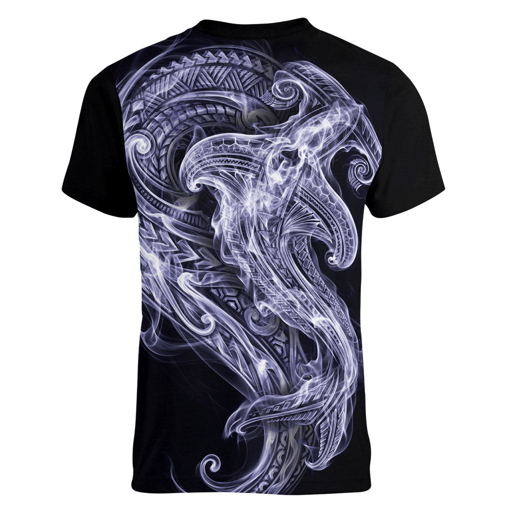 Kikorangi Maori Tribal Hammershark Ghost Spirit Women V-Neck T-Shirt