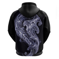 Kikorangi Maori Tribal Hammershark Ghost Spirit Zip Hoodie