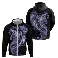 Kikorangi Maori Tribal Hammershark Ghost Spirit Zip Hoodie
