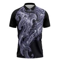 Kikorangi Maori Tribal Hammershark Ghost Spirit Zipper Polo Shirt