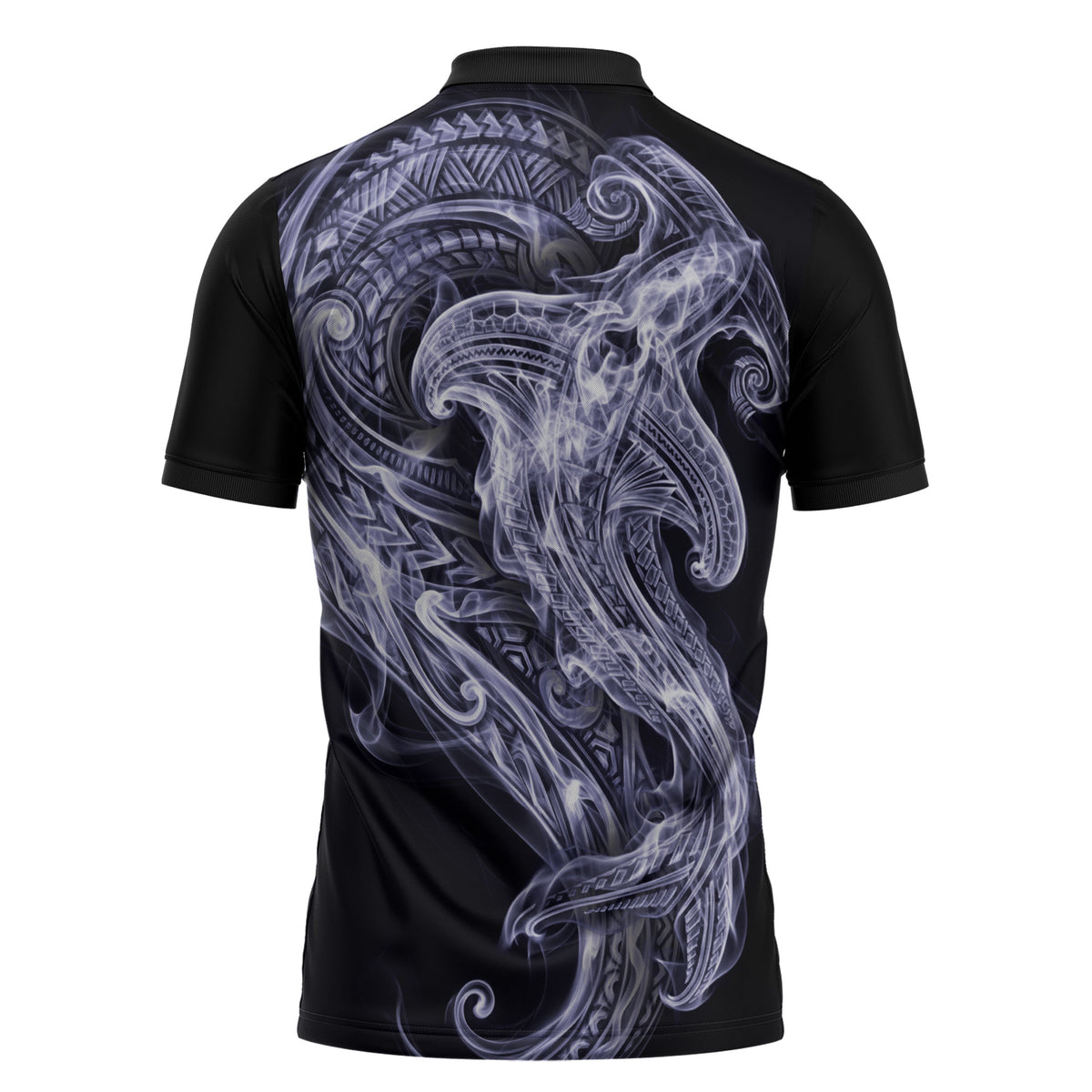 Kikorangi Maori Tribal Hammershark Ghost Spirit Zipper Polo Shirt