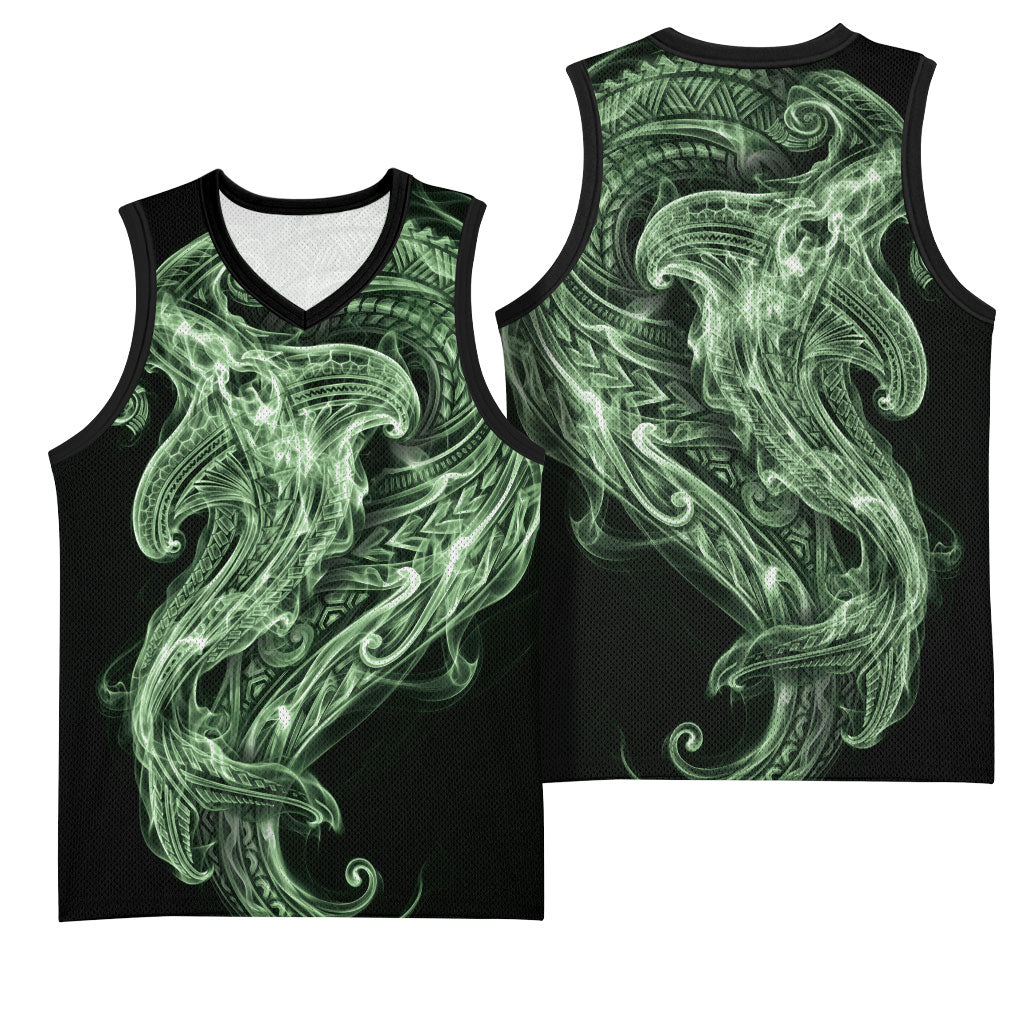 Pounamu Maori Tribal Hammershark Ghost Spirit Basketball Jersey