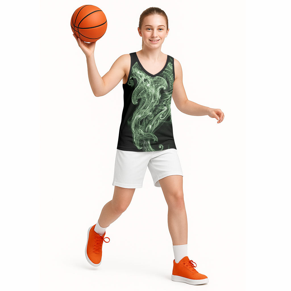 Pounamu Maori Tribal Hammershark Ghost Spirit Basketball Jersey