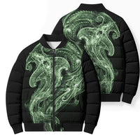 Pounamu Maori Tribal Hammershark Ghost Spirit Bomber Puffer Jacket