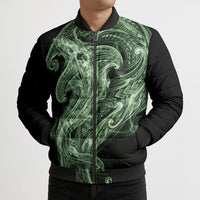 Pounamu Maori Tribal Hammershark Ghost Spirit Bomber Puffer Jacket