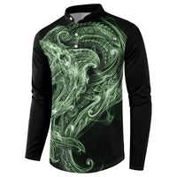 Pounamu Maori Tribal Hammershark Ghost Spirit Button Sweatshirt