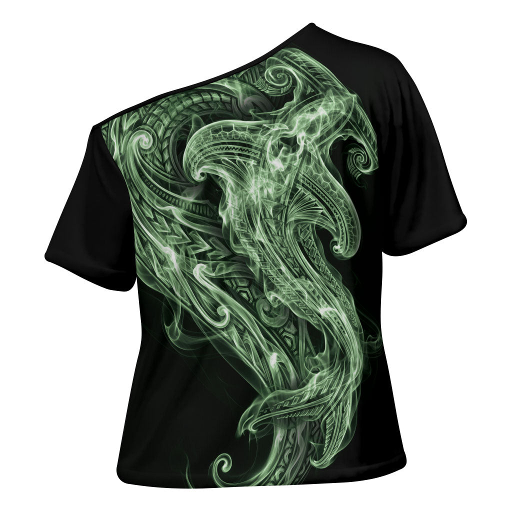 Pounamu Maori Tribal Hammershark Ghost Spirit Cross Shoulder Shirt
