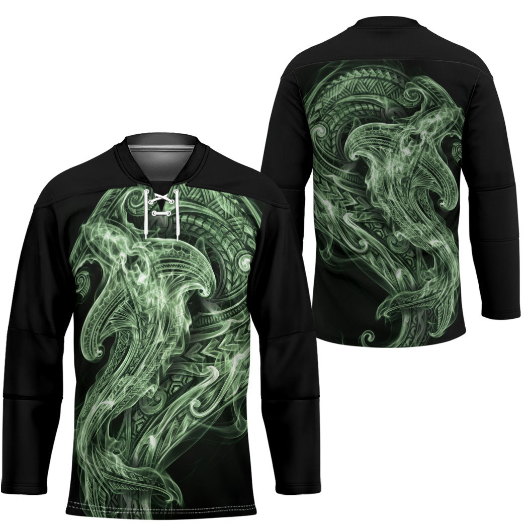 Pounamu Maori Tribal Hammershark Ghost Spirit Hockey Jersey
