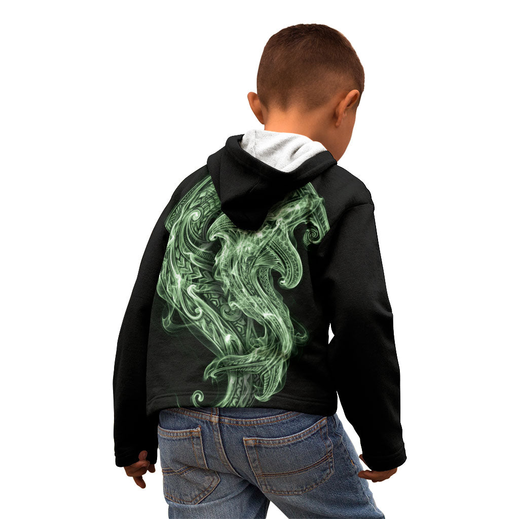 Pounamu Maori Tribal Hammershark Ghost Spirit Kid Hoodie