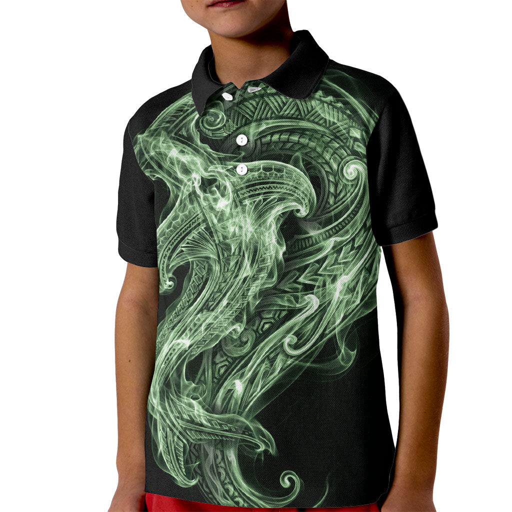 Pounamu Maori Tribal Hammershark Ghost Spirit Kid Polo Shirt