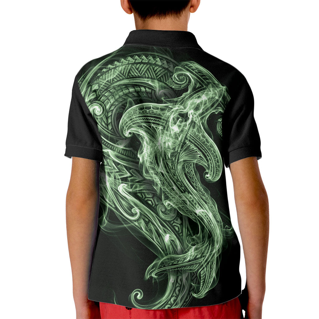 Pounamu Maori Tribal Hammershark Ghost Spirit Kid Polo Shirt