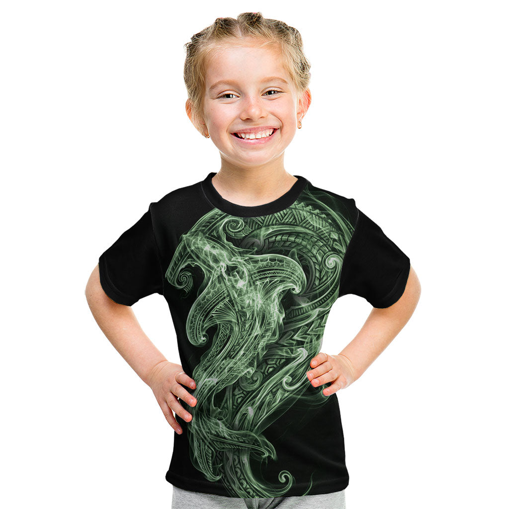 Pounamu Maori Tribal Hammershark Ghost Spirit Kid T Shirt