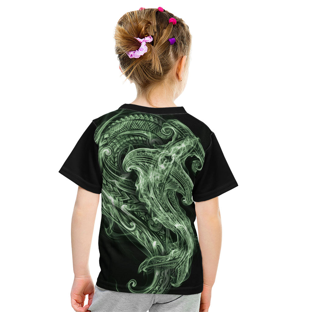 Pounamu Maori Tribal Hammershark Ghost Spirit Kid T Shirt