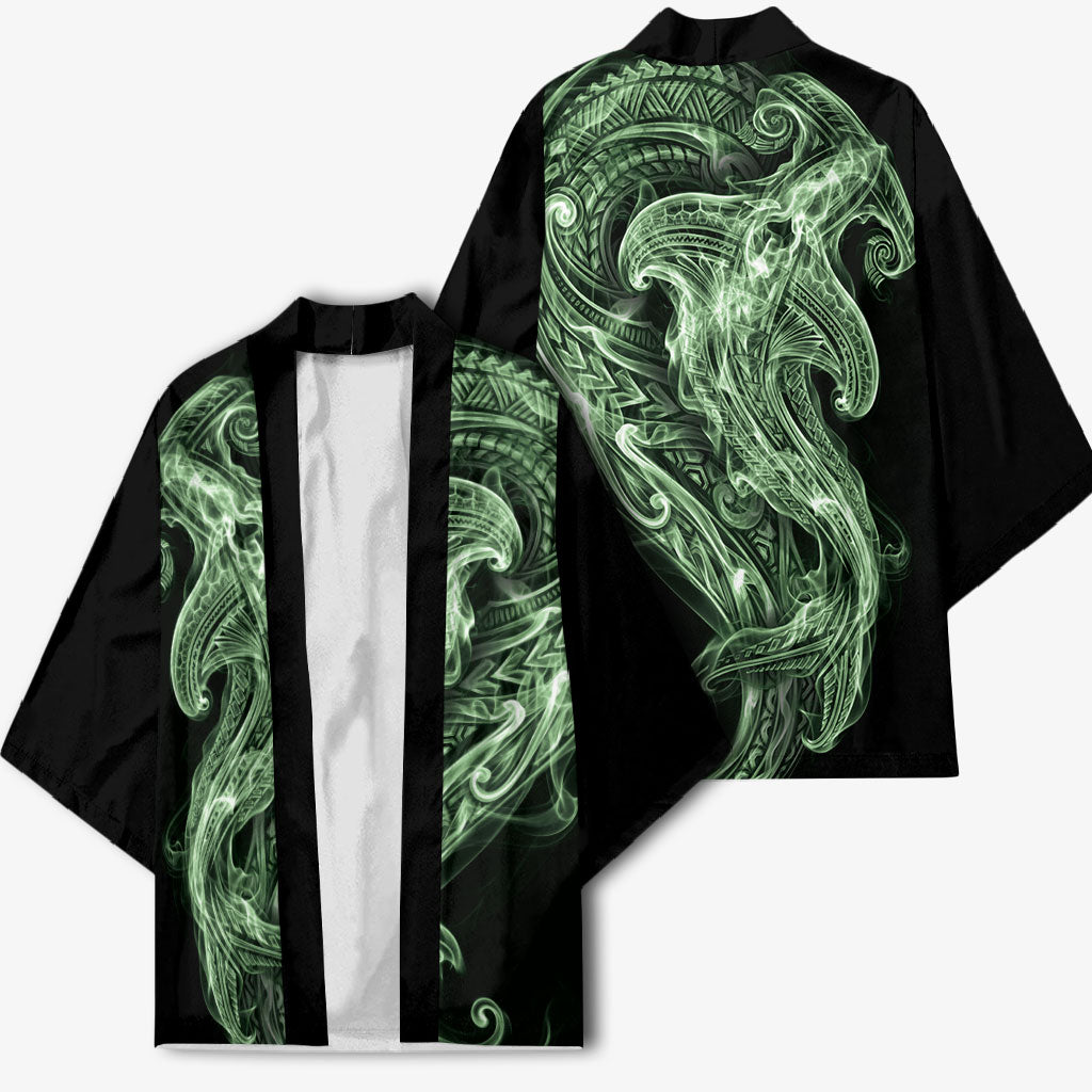 Pounamu Maori Tribal Hammershark Ghost Spirit Kimono