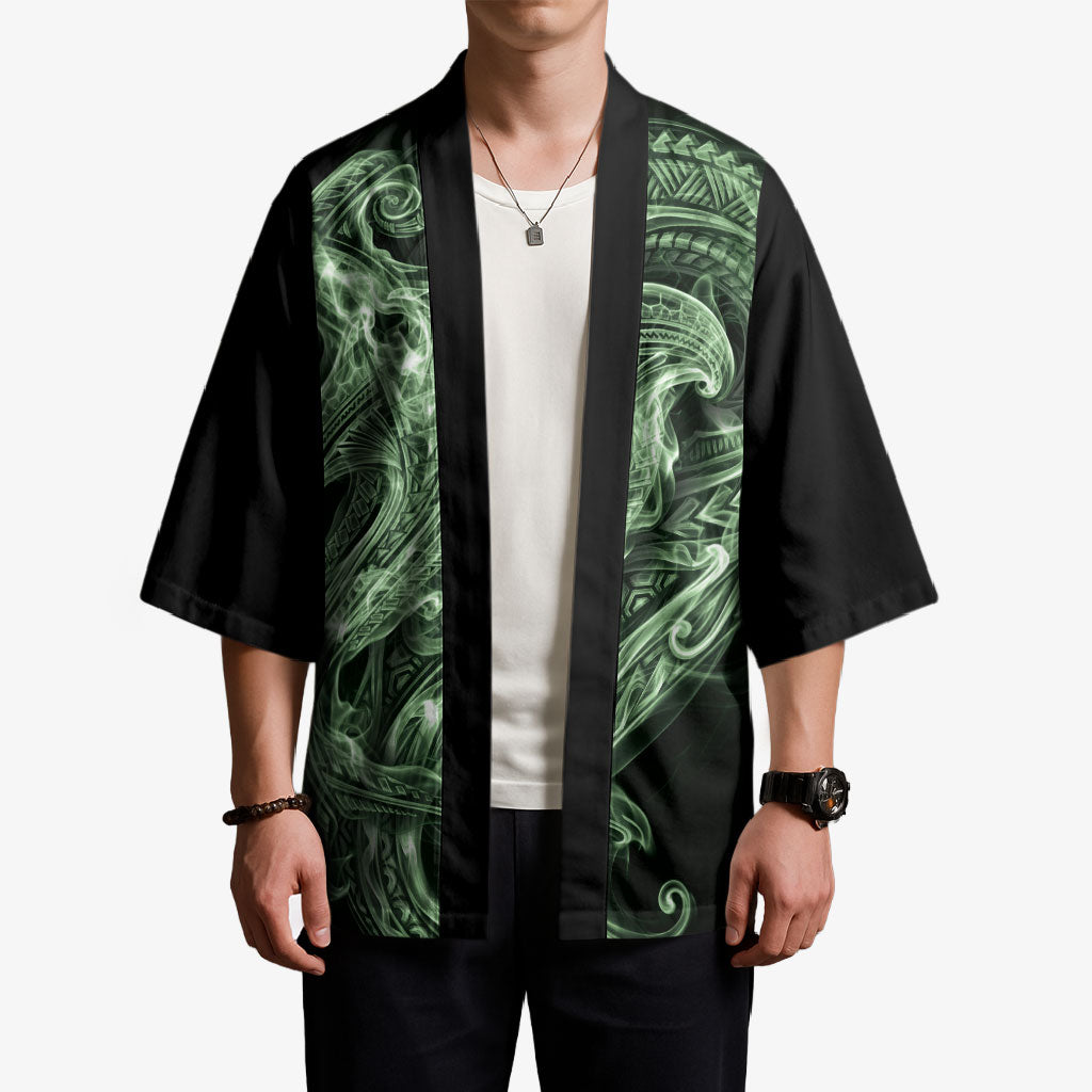 Pounamu Maori Tribal Hammershark Ghost Spirit Kimono