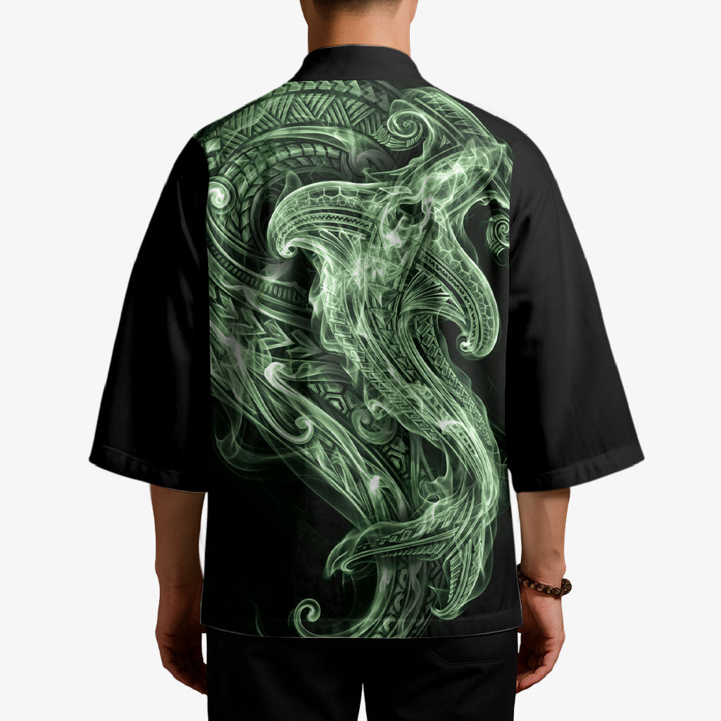 Pounamu Maori Tribal Hammershark Ghost Spirit Kimono
