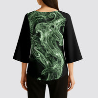 Pounamu Maori Tribal Hammershark Ghost Spirit Kimono Sleeve Blouse