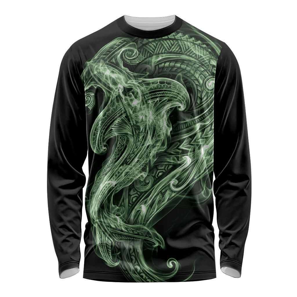 Pounamu Maori Tribal Hammershark Ghost Spirit Long Sleeve Shirt