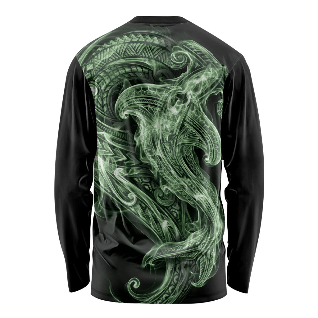 Pounamu Maori Tribal Hammershark Ghost Spirit Long Sleeve Shirt