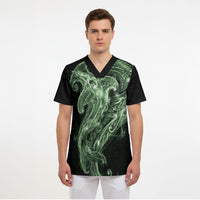 Pounamu Maori Tribal Hammershark Ghost Spirit Scrub Top