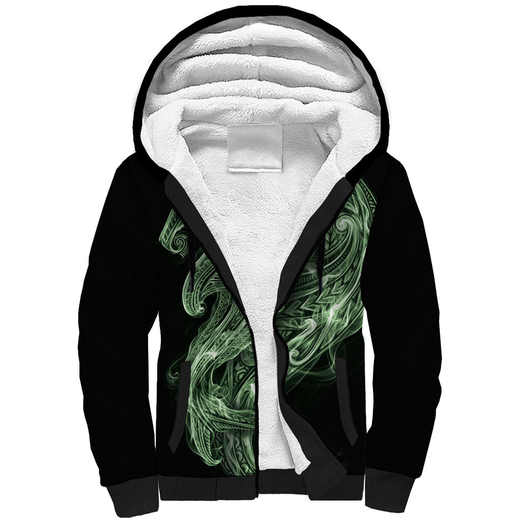Pounamu Maori Tribal Hammershark Ghost Spirit Sherpa Hoodie