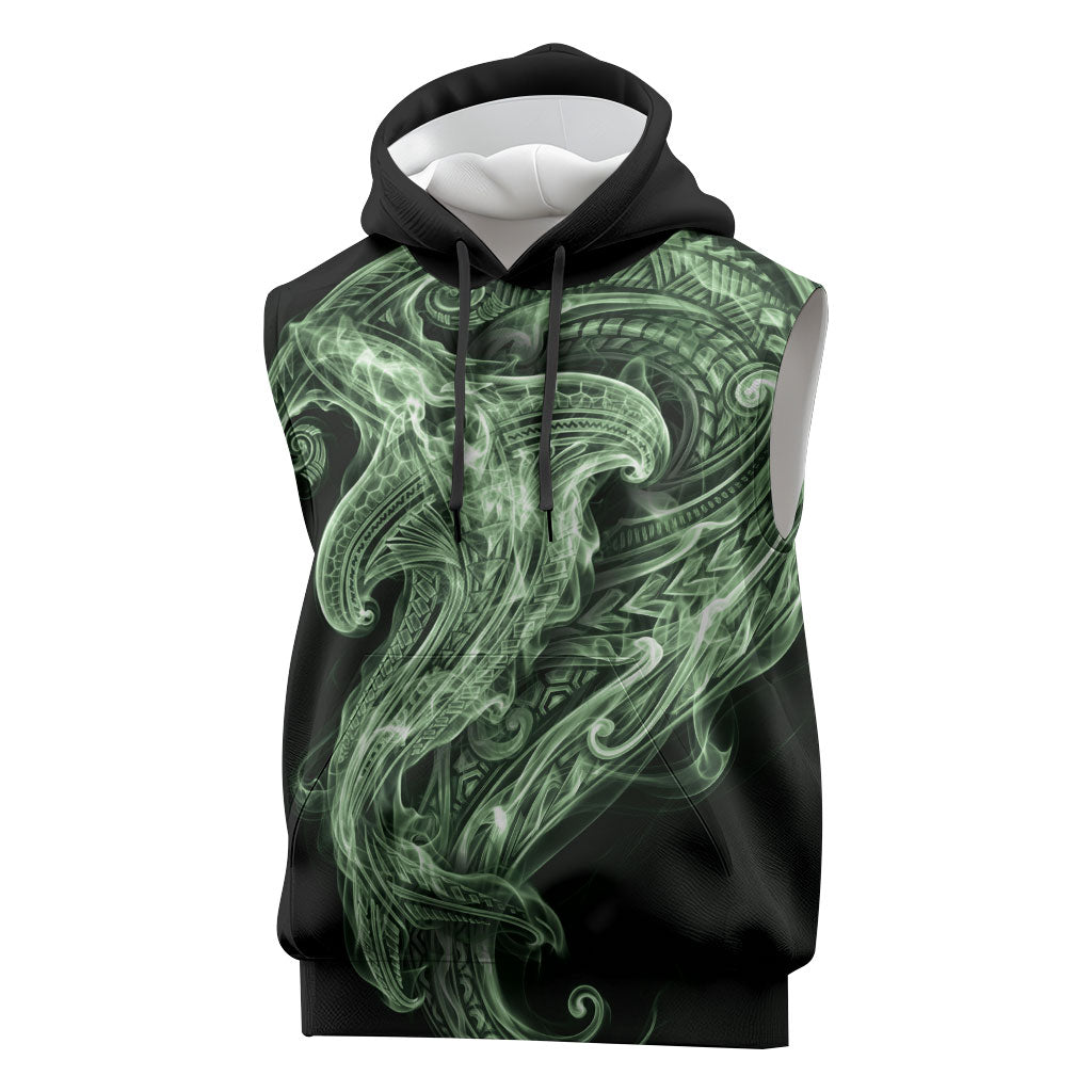 Pounamu Maori Tribal Hammershark Ghost Spirit Sleeveless Hoodie