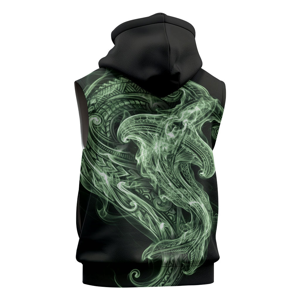 Pounamu Maori Tribal Hammershark Ghost Spirit Sleeveless Hoodie