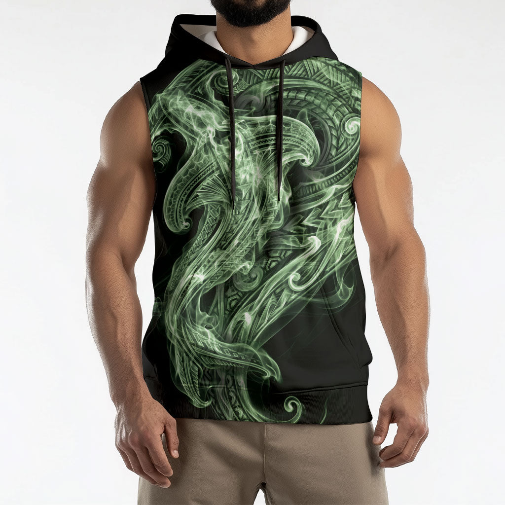 Pounamu Maori Tribal Hammershark Ghost Spirit Sleeveless Hoodie