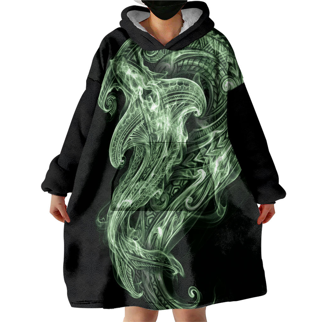 Pounamu Maori Tribal Hammershark Ghost Spirit Wearable Blanket Hoodie