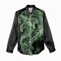 Pounamu Maori Tribal Hammershark Ghost Spirit Women Casual Shirt