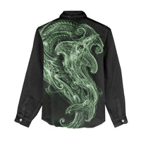 Pounamu Maori Tribal Hammershark Ghost Spirit Women Casual Shirt