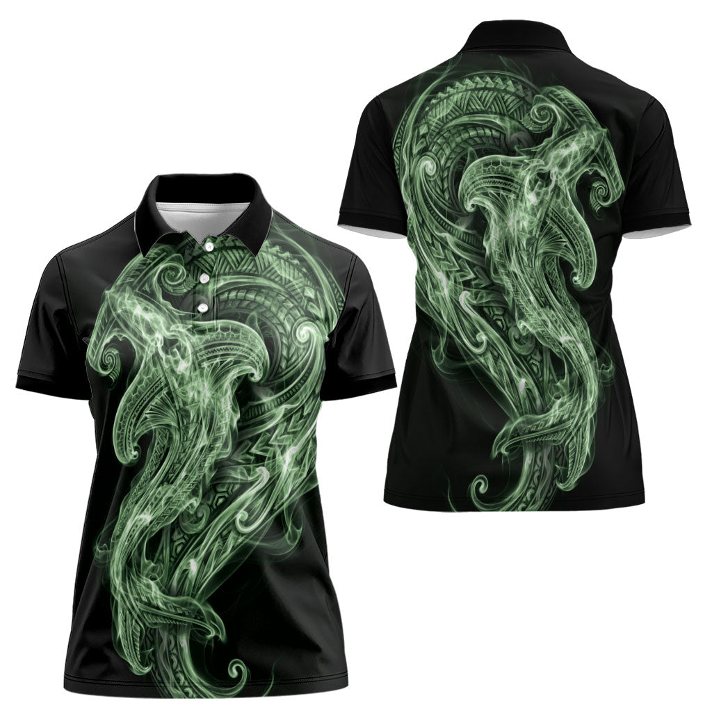 Pounamu Maori Tribal Hammershark Ghost Spirit Women Polo Shirt