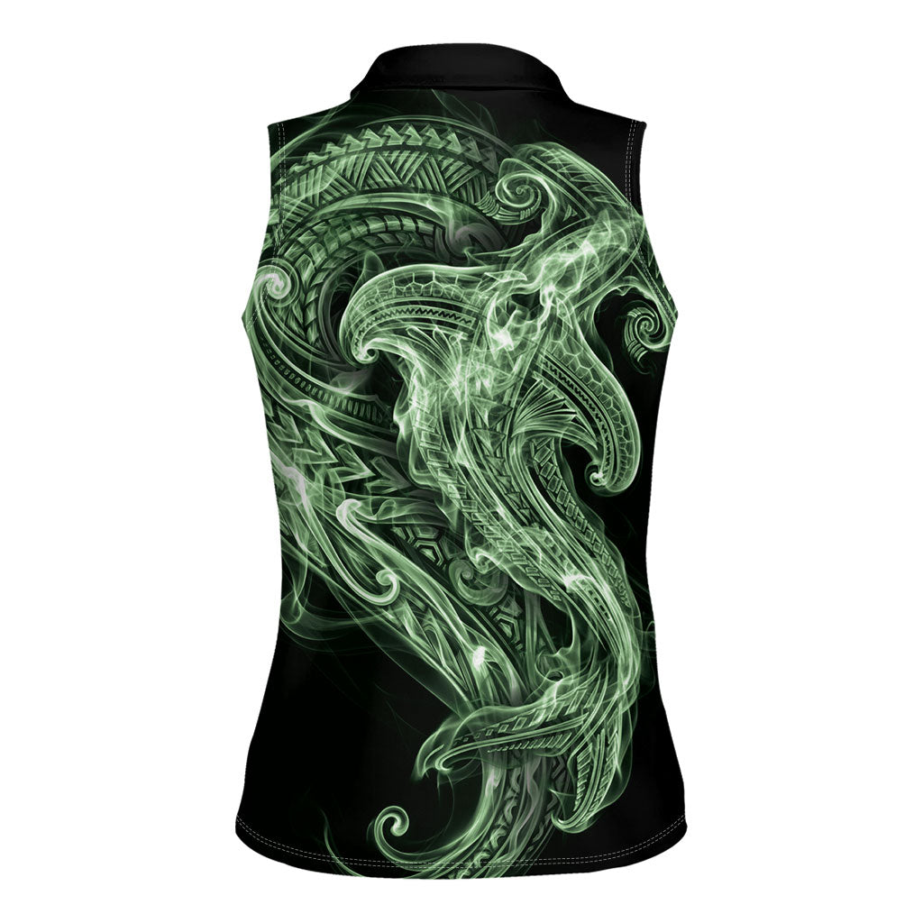 Pounamu Maori Tribal Hammershark Ghost Spirit Women Sleeveless Polo Shirt