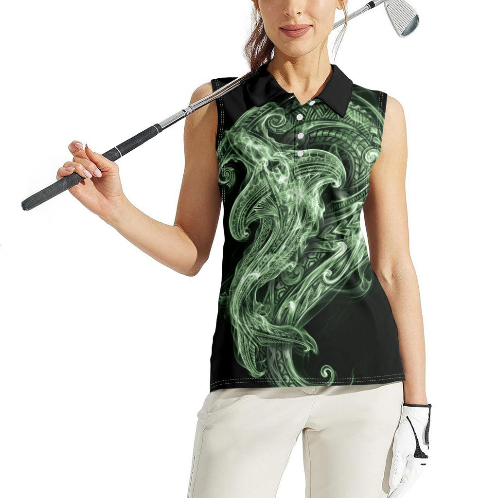 Pounamu Maori Tribal Hammershark Ghost Spirit Women Sleeveless Polo Shirt