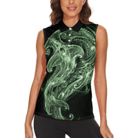 Pounamu Maori Tribal Hammershark Ghost Spirit Women Sleeveless Polo Shirt