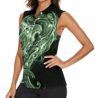 Pounamu Maori Tribal Hammershark Ghost Spirit Women Sleeveless Polo Shirt