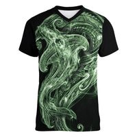 Pounamu Maori Tribal Hammershark Ghost Spirit Women V-Neck T-Shirt