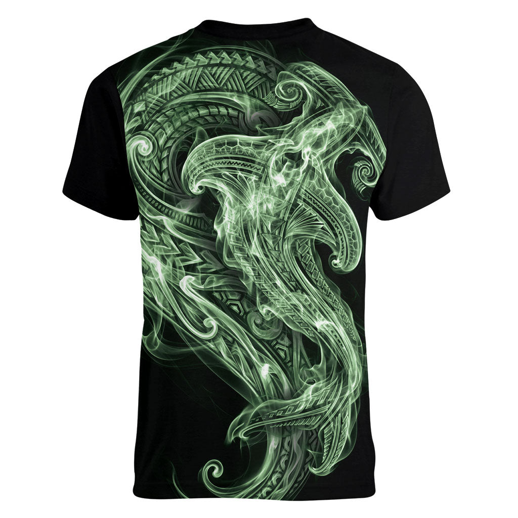 Pounamu Maori Tribal Hammershark Ghost Spirit Women V-Neck T-Shirt