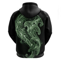 Pounamu Maori Tribal Hammershark Ghost Spirit Zip Hoodie