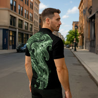 Pounamu Maori Tribal Hammershark Ghost Spirit Zipper Polo Shirt