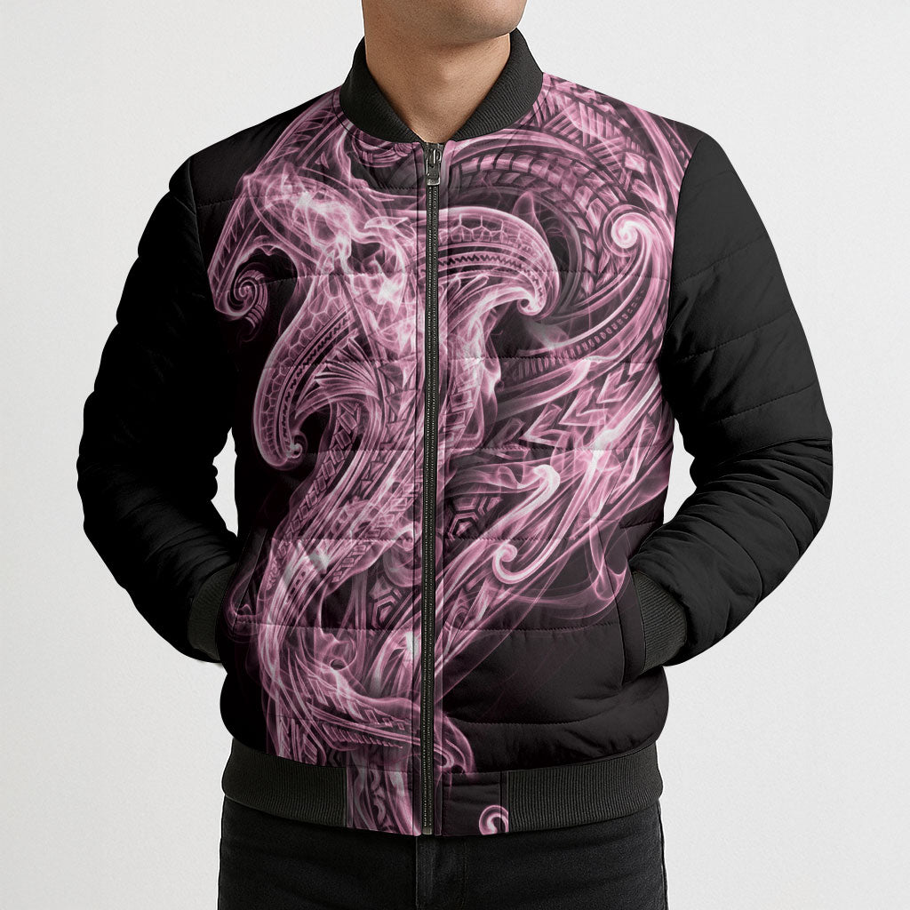 Mawhero Maori Tribal Hammershark Ghost Spirit Bomber Puffer Jacket