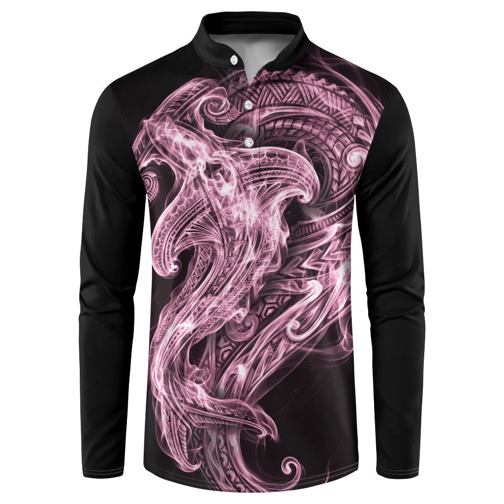 Mawhero Maori Tribal Hammershark Ghost Spirit Button Sweatshirt