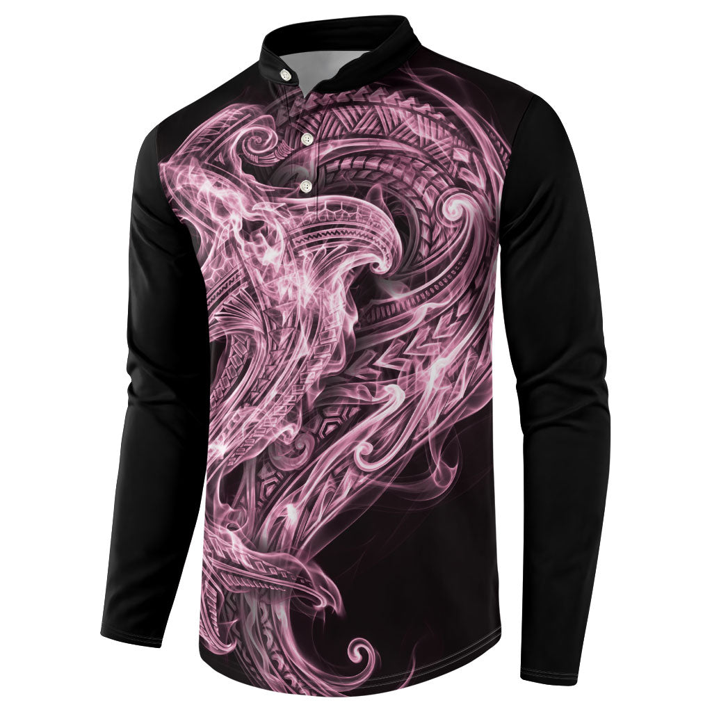 Mawhero Maori Tribal Hammershark Ghost Spirit Button Sweatshirt