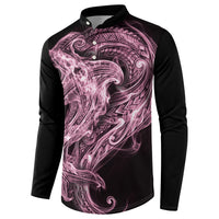 Mawhero Maori Tribal Hammershark Ghost Spirit Button Sweatshirt