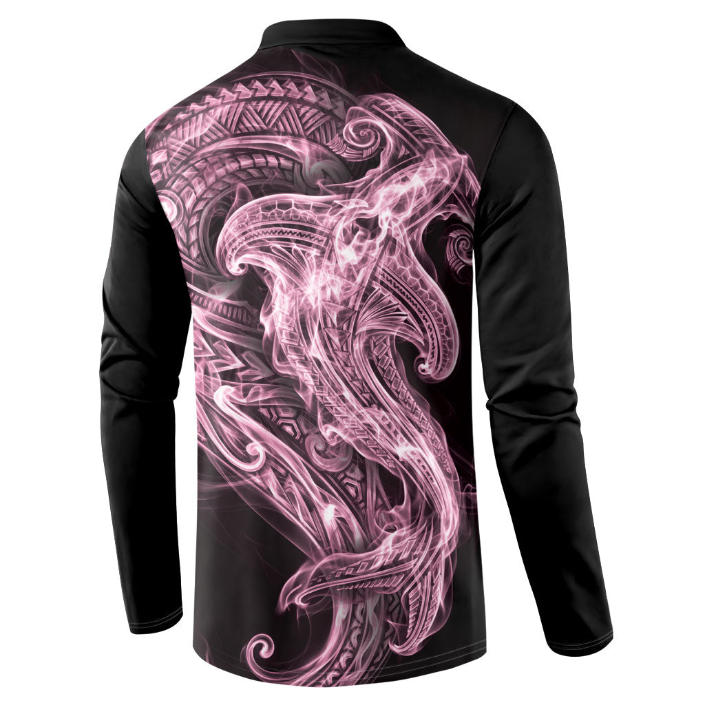 Mawhero Maori Tribal Hammershark Ghost Spirit Button Sweatshirt